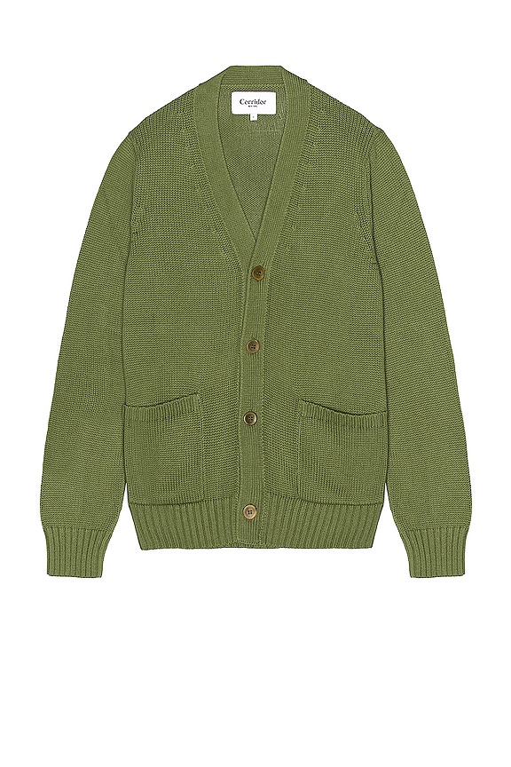 view 1 of 3 Washed Cotton Cardigan in Olive