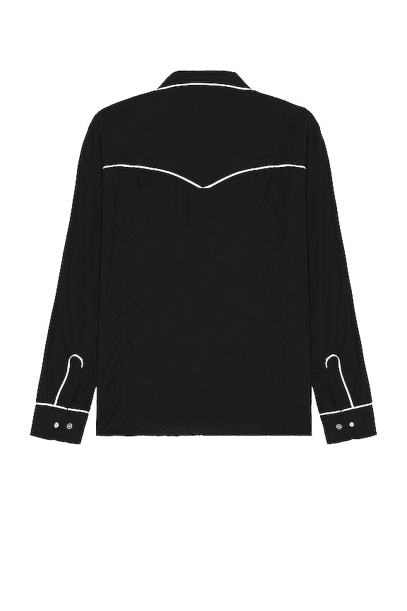 view 2 of 3 Piped Western Shirt in Black