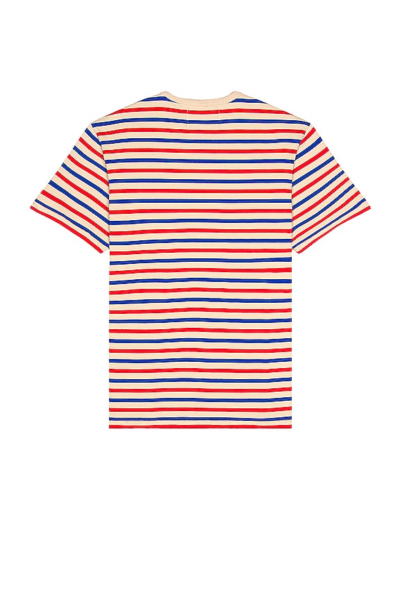 view 2 of 3 Blue Red Striped T-Shirt in Red