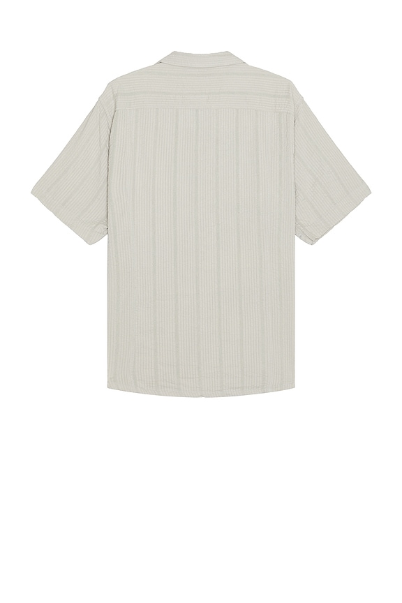 view 2 of 3 Striped Seersucker Short Sleeve Shirt in Grey