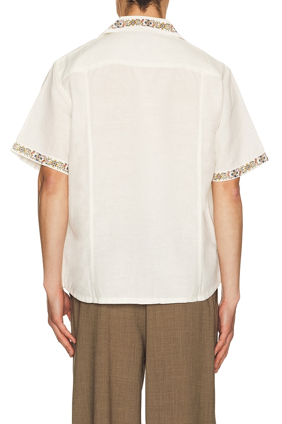 view 2 of 5 Harmony Embroidered Short Sleeve Shirt in White