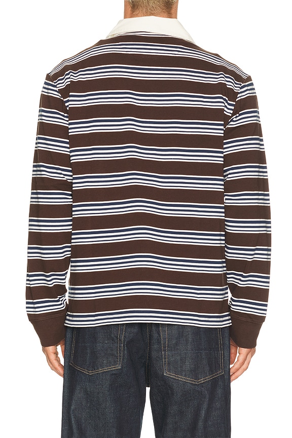view 2 of 5 Mini Stripe Long Sleeve Rugby in Brown