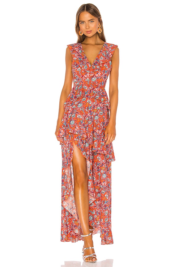 view 1 of 4 Savannah Tiered Maxi Dress in Orange Multi