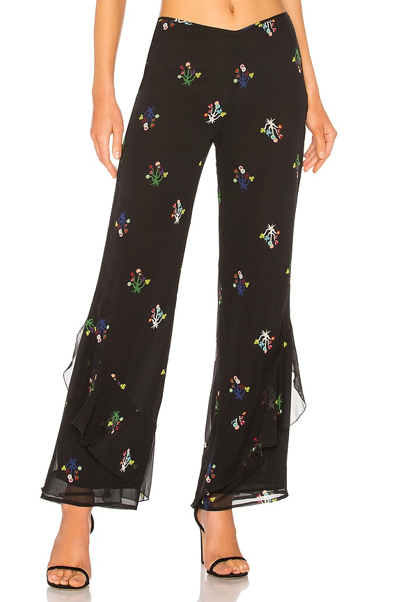 view 1 of 4 Siren Silk Printed Pant in Black Multi