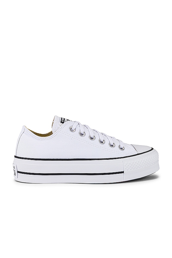 Converse Chuck Taylor All Star Lift Ox in White & Black | REVOLVE