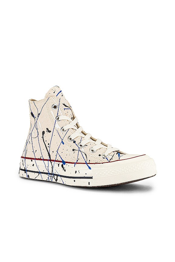view 2 of 6 Chuck 70 Archive Paint Splatter Hi in Egret, Digital Blue, & Egret
