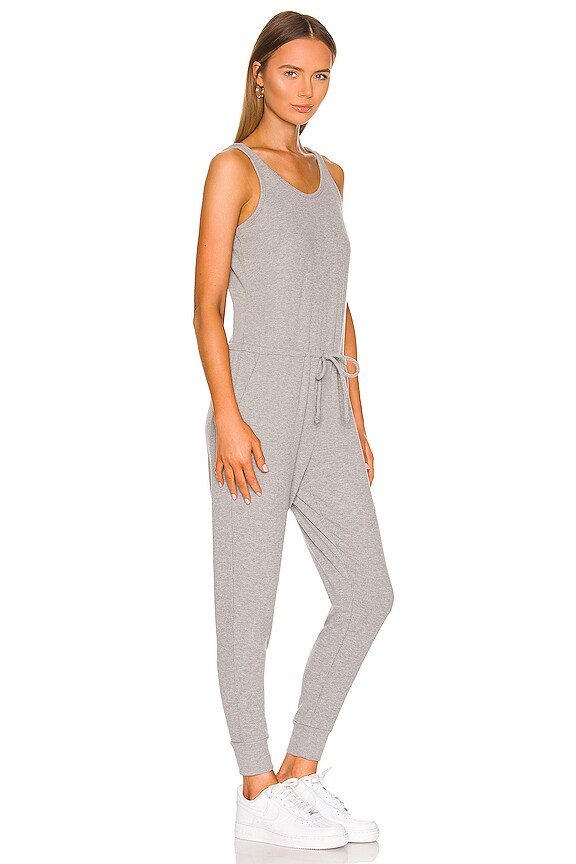 view 2 of 4 Cozy Rib Low Back Tank Jumpsuit in Heather Grey