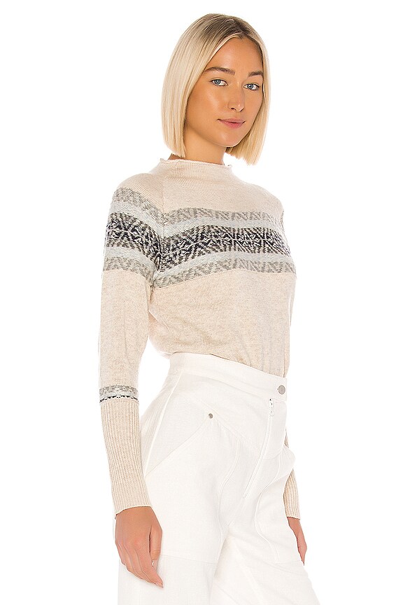 view 2 of 4 Fair Isle Mock Neck Pullover Sweater in Natural