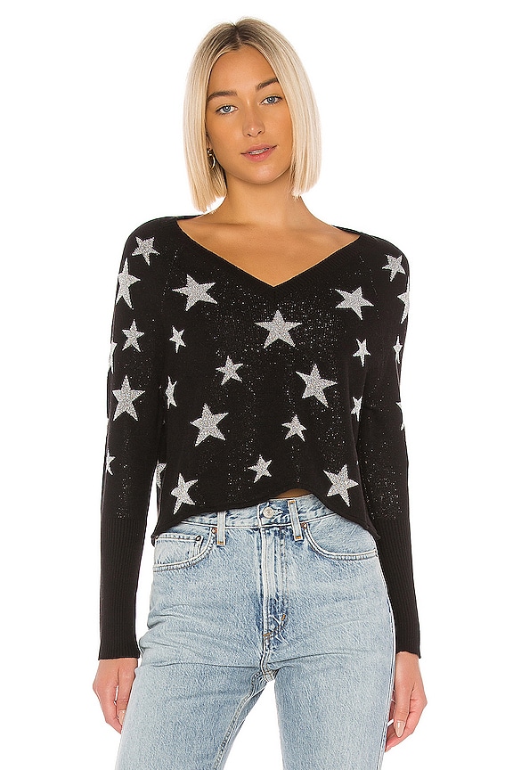 view 1 of 5 PULL ÉTOILE STAR INTARSIA in Black & Silver Stars