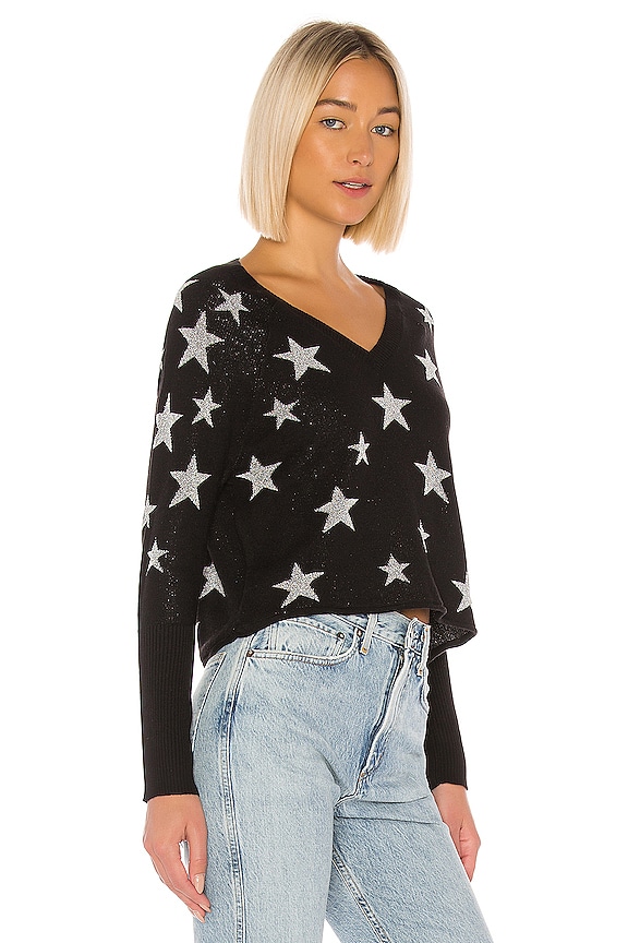 view 2 of 5 PULL ÉTOILE STAR INTARSIA in Black & Silver Stars