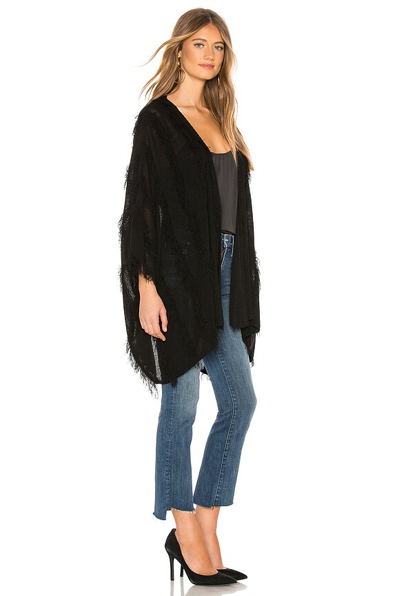 view 2 of 3 Open Front Kimono in Black