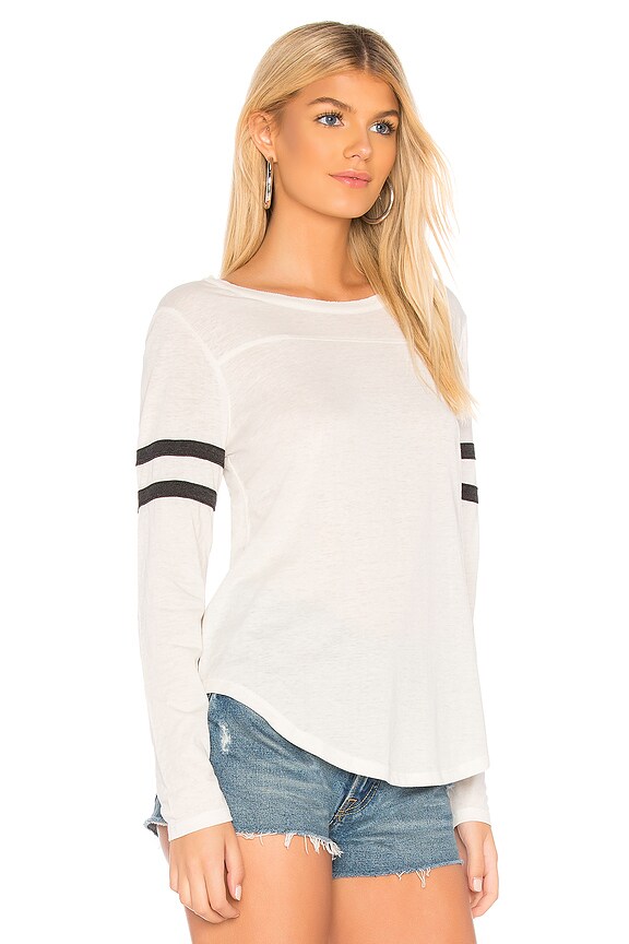 view 2 of 4 Blocked Jersey Yoke Tee in Bone & Black