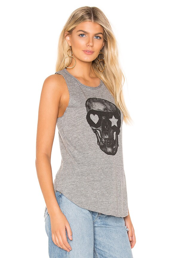 view 2 of 4 TOP SIN MANGAS PAINTED SKULL in Steaky Grey