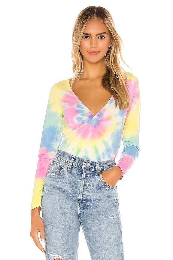 view 1 of 4 Long Sleeve Ballet Wrap Top in Tie Dye