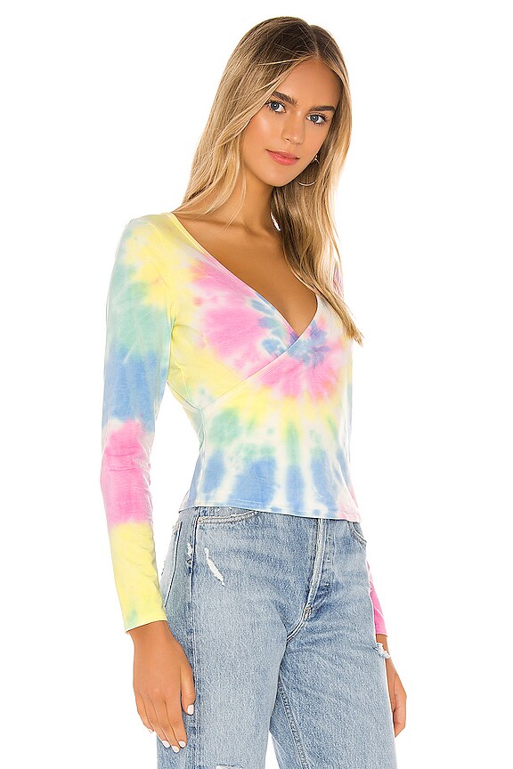 view 2 of 4 Long Sleeve Ballet Wrap Top in Tie Dye