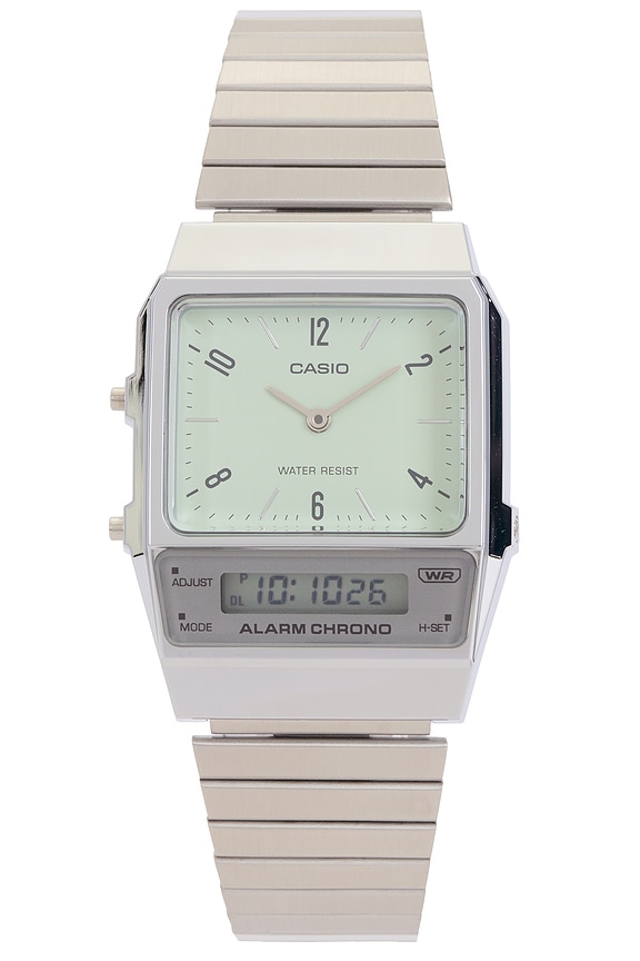 view 1 of 4 AQ800 Series Watch in Green & Silver