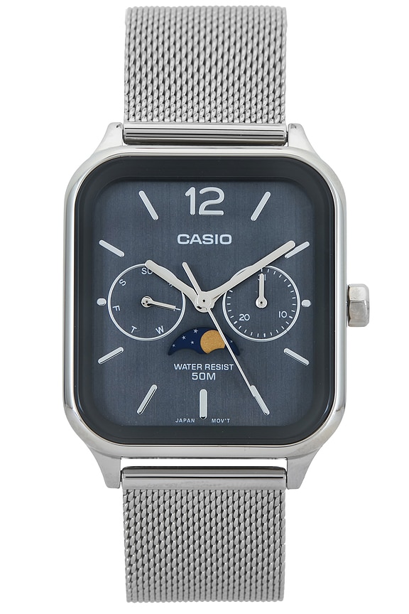 view 1 of 4 Moon Phase Watch in Silver & Grey