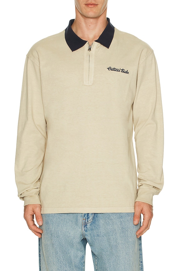 view 1 of 5 Sun Cured Quarter Zip Rugby in Ecru