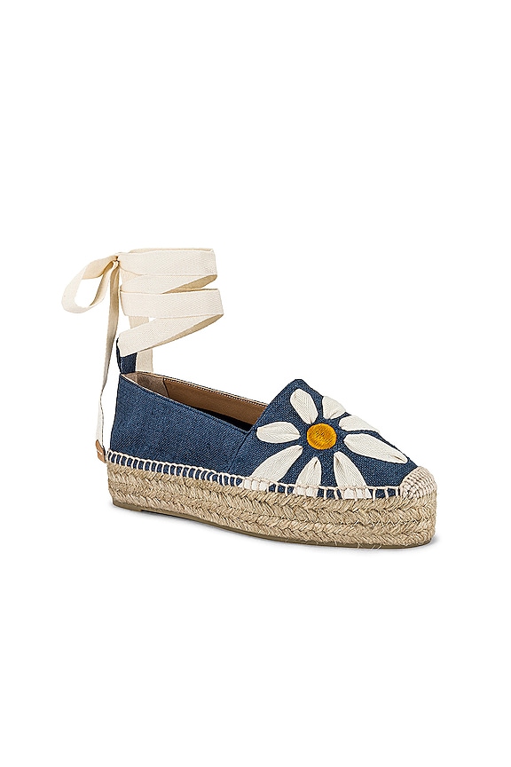 view 2 of 5 Lino Azul Marino Espadrille Flat in Lino Azul Marino