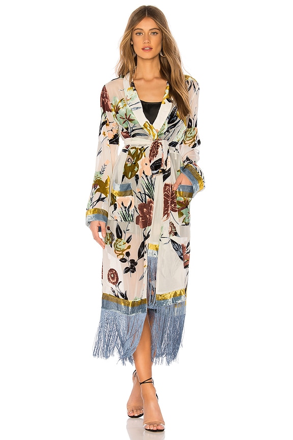 view 2 of 4 Phi Phi Don Robe in Floral Ivory