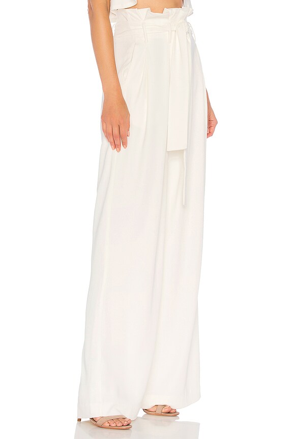 view 2 of 4 PANTALON TAILLE PAPER-BAG KARWAYNA in Ivory