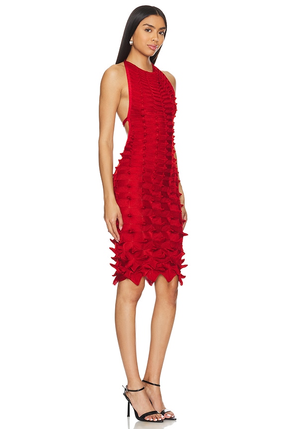 view 2 of 4 Gradient Spikes Dress in Red