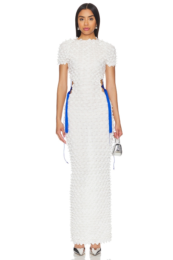 view 2 of 4 Spikes Knot Dress in White