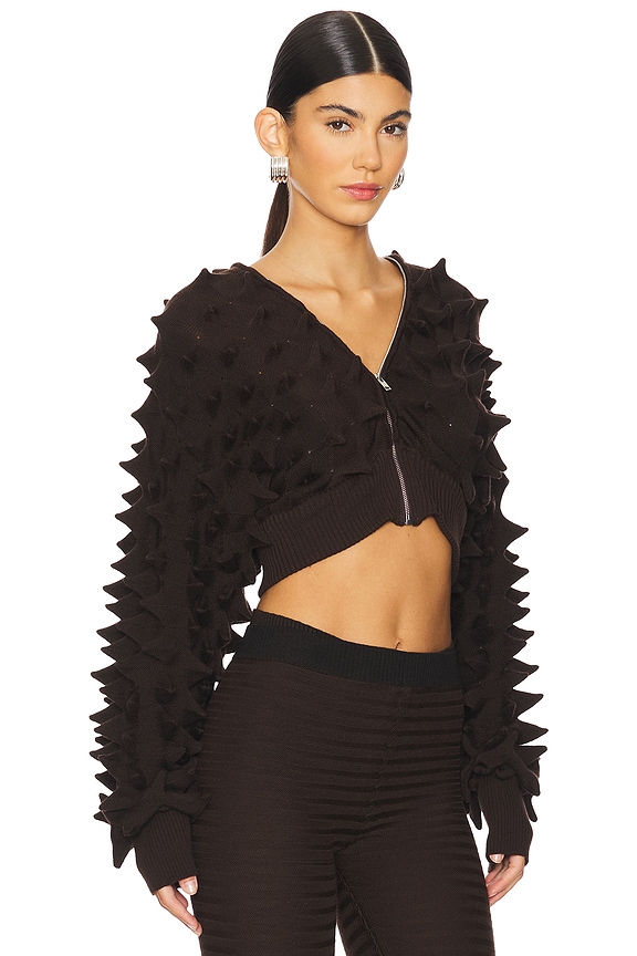 view 2 of 4 Maxi Spike Batwing Cardigan in Brown