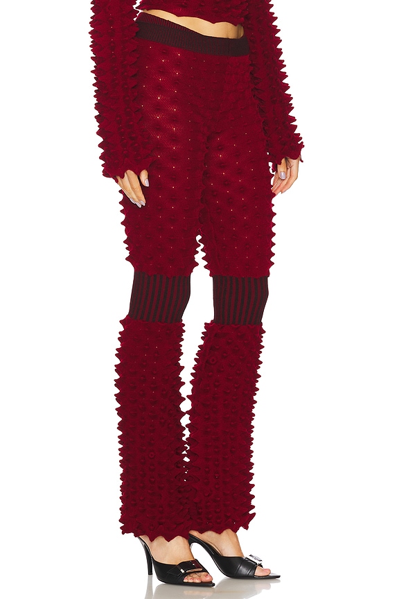 view 2 of 6 PANTALÓN CON TRABILLA SPIKY RIB in Red & Black