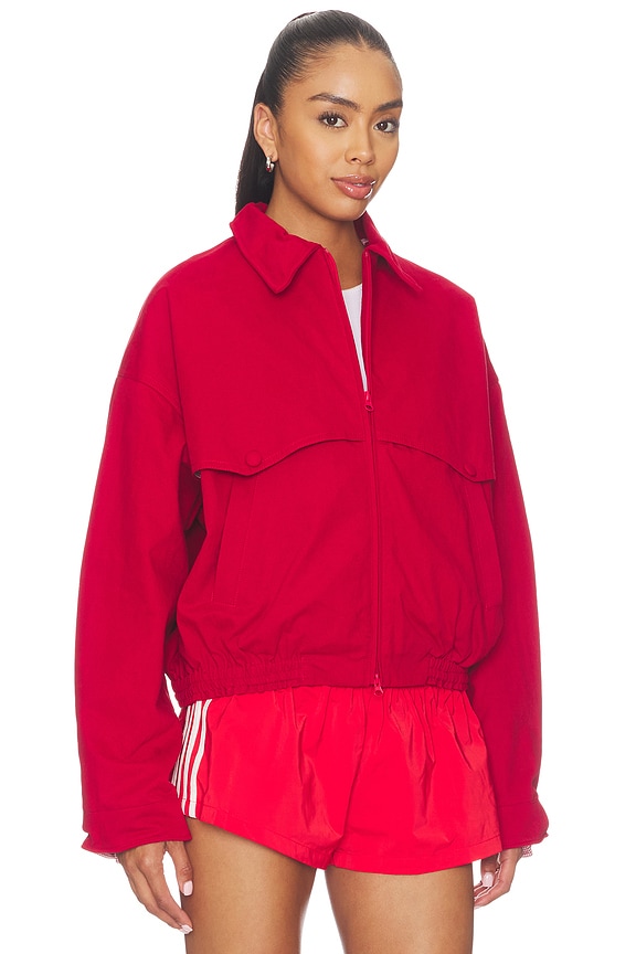 view 2 of 5 Cotton Mouldable Collar Casual Jacket in Red