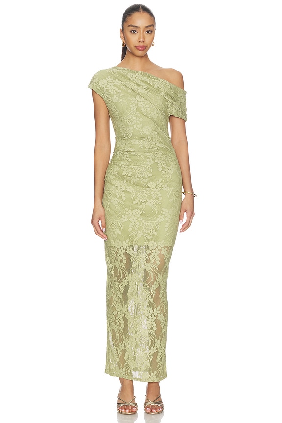 view 1 of 5 MAXIVESTIDO FIORELLA in Pistachio Green