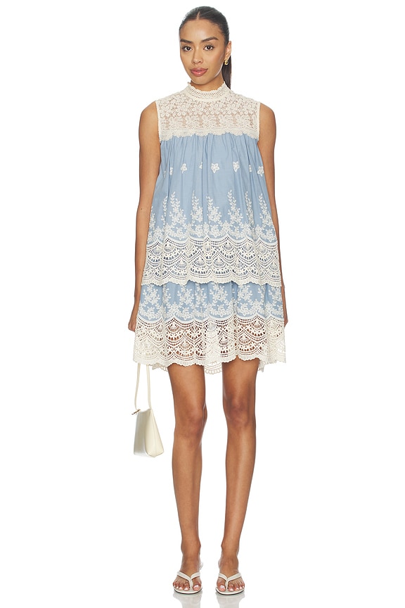 view 1 of 4 MINIVESTIDO ESTELLA in Chambray Cream