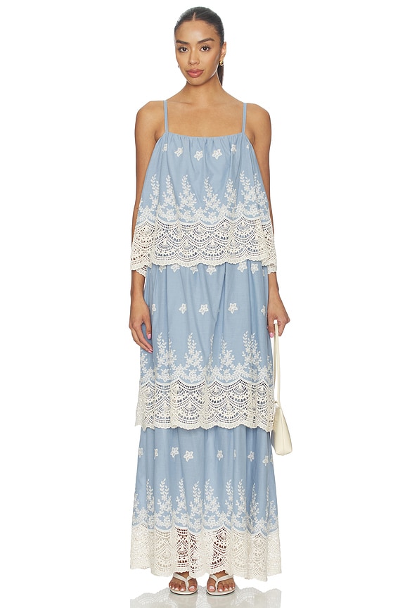 view 1 of 4 Estella Maxi Dress in Chambray Cream