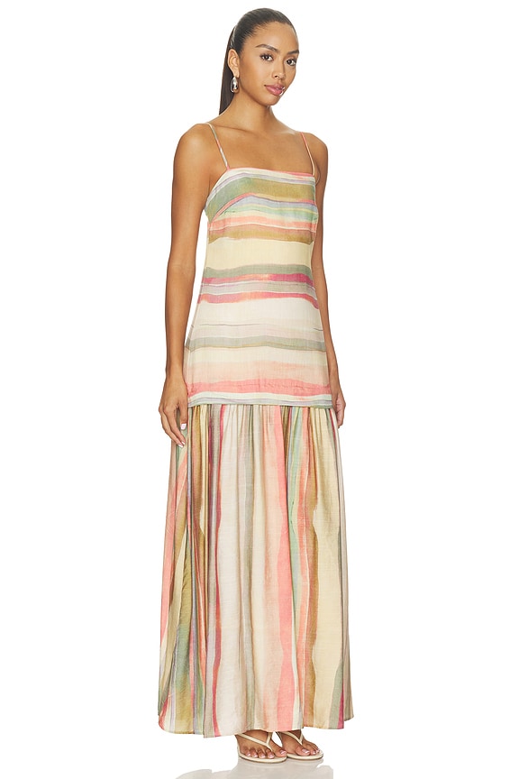 view 2 of 3 ROBE MAXI ZALA  in Beige Brown Multi