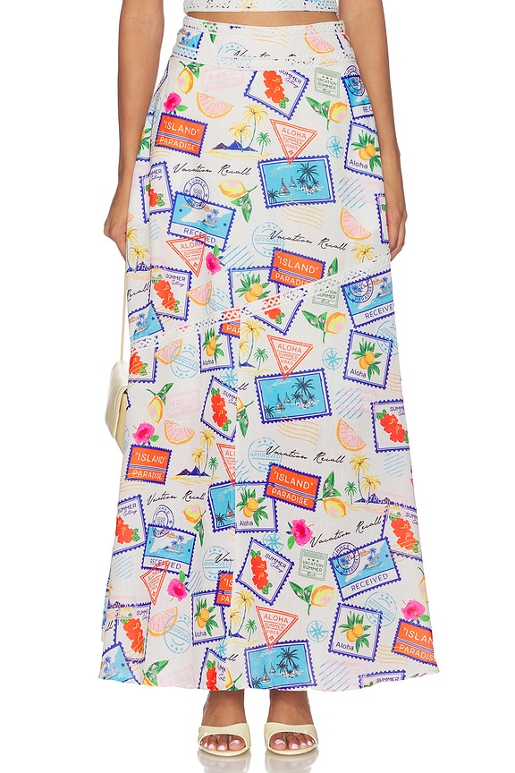 view 1 of 6 FALDA MAXI NAELLE in White Multi
