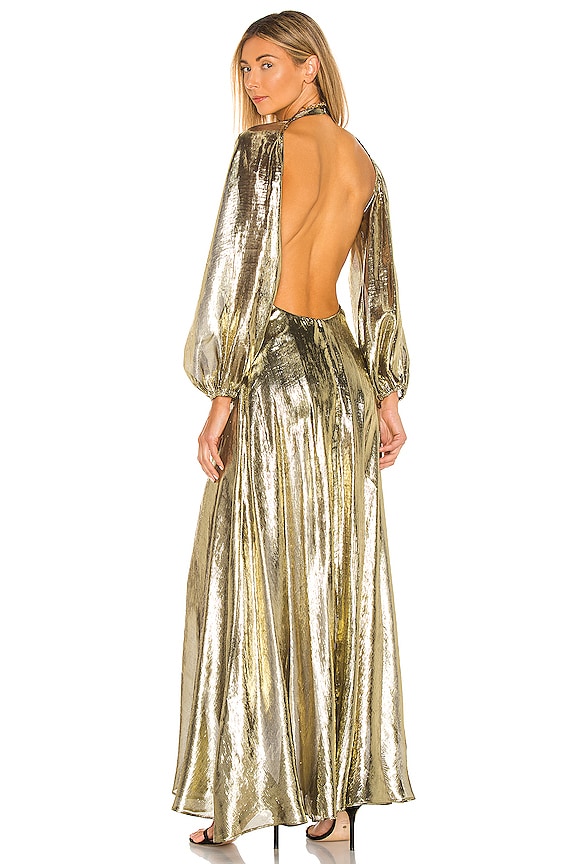 view 1 of 5 Hera Gown in Gold Metallic