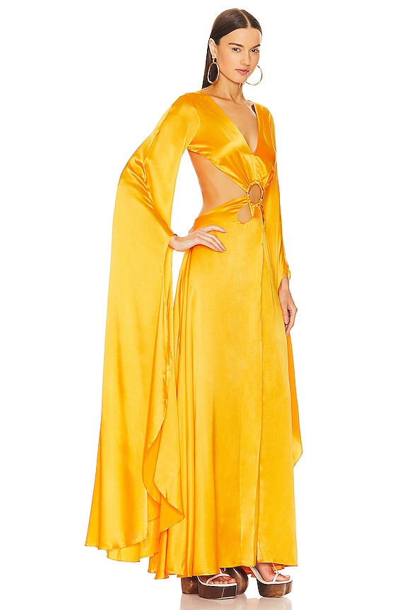 view 2 of 3 VESTIDO LARGO JASMIN in Marigold Air Satin
