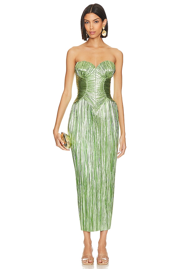 Cult Gaia Ashika Gown in Spearmint Metallic | REVOLVE