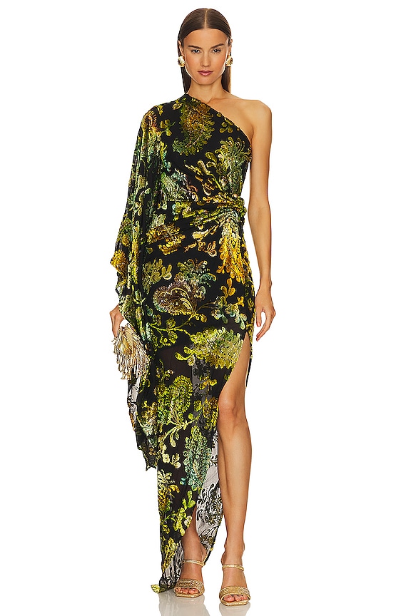 view 1 of 4 Adira Gown in Green Multi