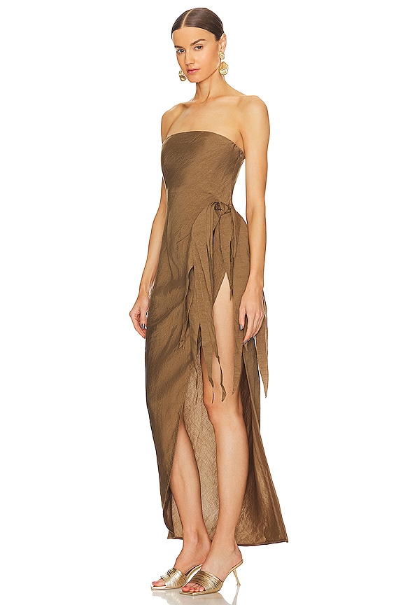 view 2 of 3 ROBE MIDI SANS MANCHES KELLI in Affogato