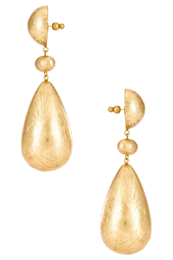 view 2 of 2 Eviana Earring in Gold Foil Wood