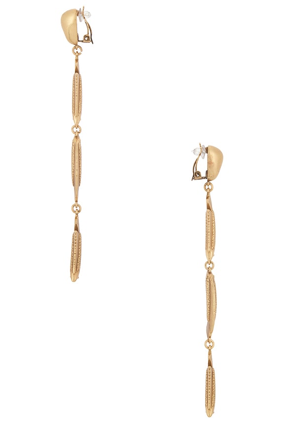 view 2 of 2 PENDIENTES LARGOS NEEMO in Antique Brass