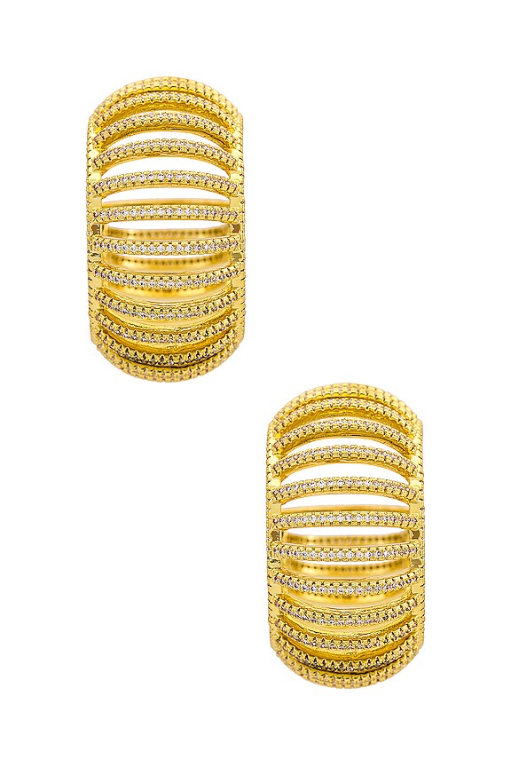 view 2 of 3 Davina Earring in Gold Clear