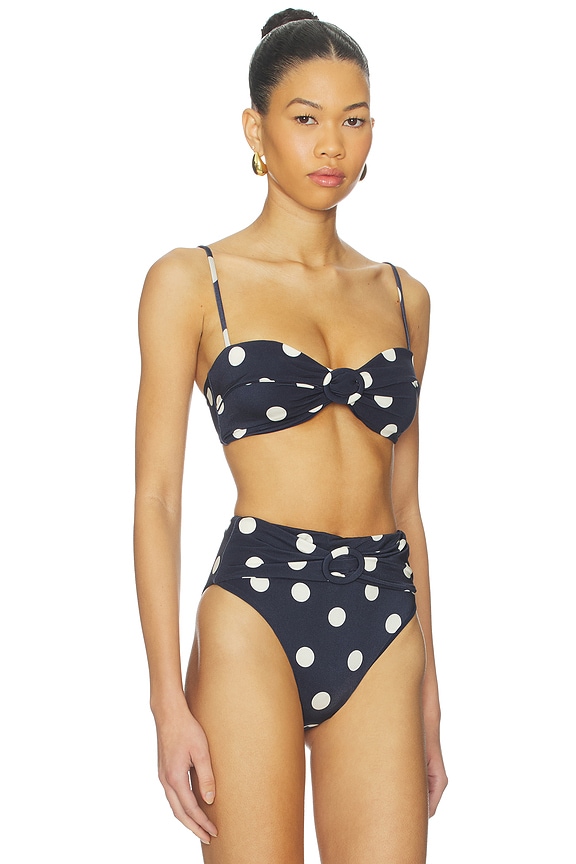 view 2 of 4 Alouette Bikini Top in Small Dot Deep Lake