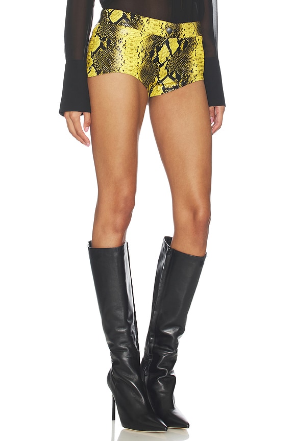 view 2 of 6 Mini Mini Short in Yellow Python