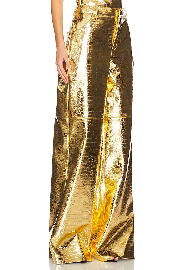 view 2 of 6 Slouchy Trousers in Gold Croc