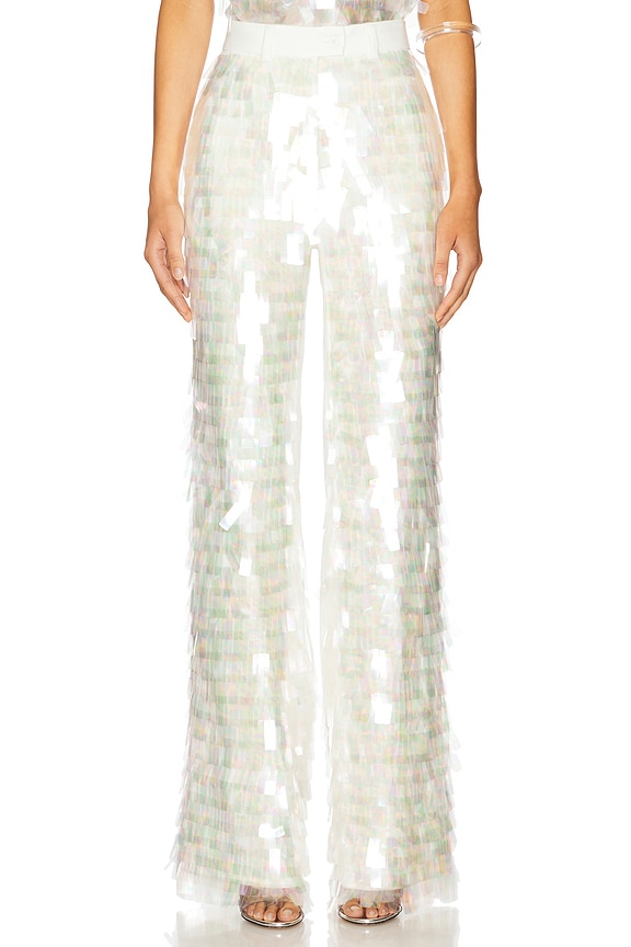 view 1 of 6 PANTALON POWER in Sequined White