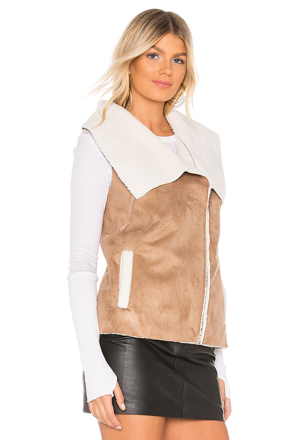 view 2 of 4 Fionna Vest With Faux Fur Lining in Dark Camel