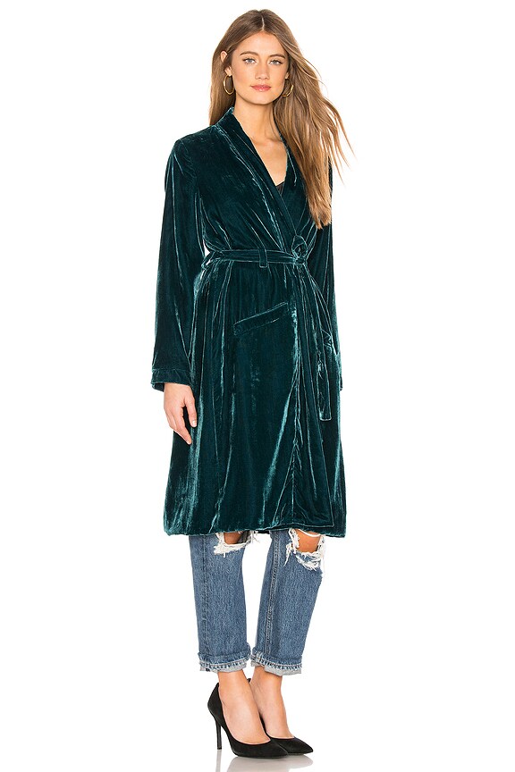 view 2 of 3 Albany Velvet Duster in Forrest Green