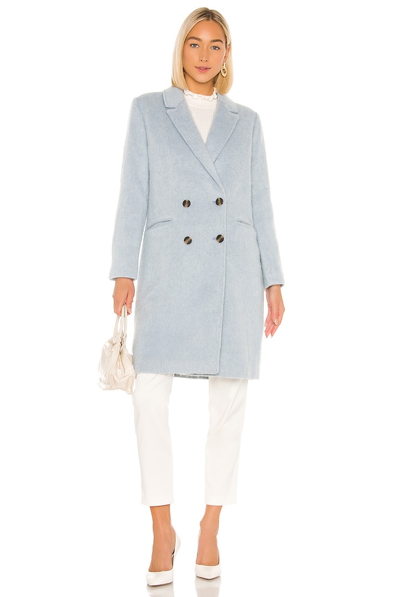 view 2 of 4 Effie Double Breasted Coat in Celestial Blue